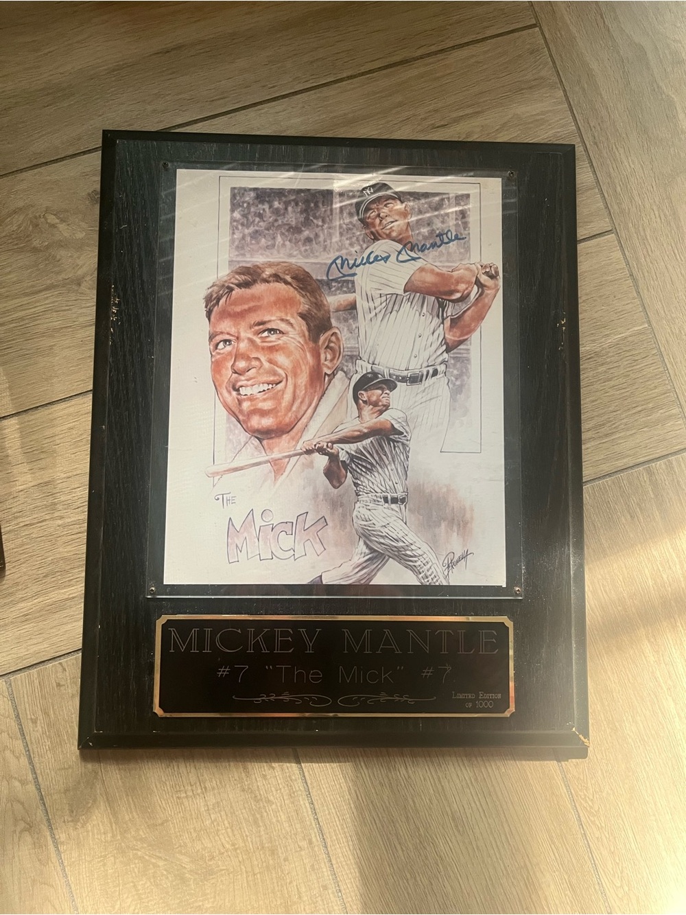 Micky Mantle Limited Edition 1 of 1000 autographed plaque